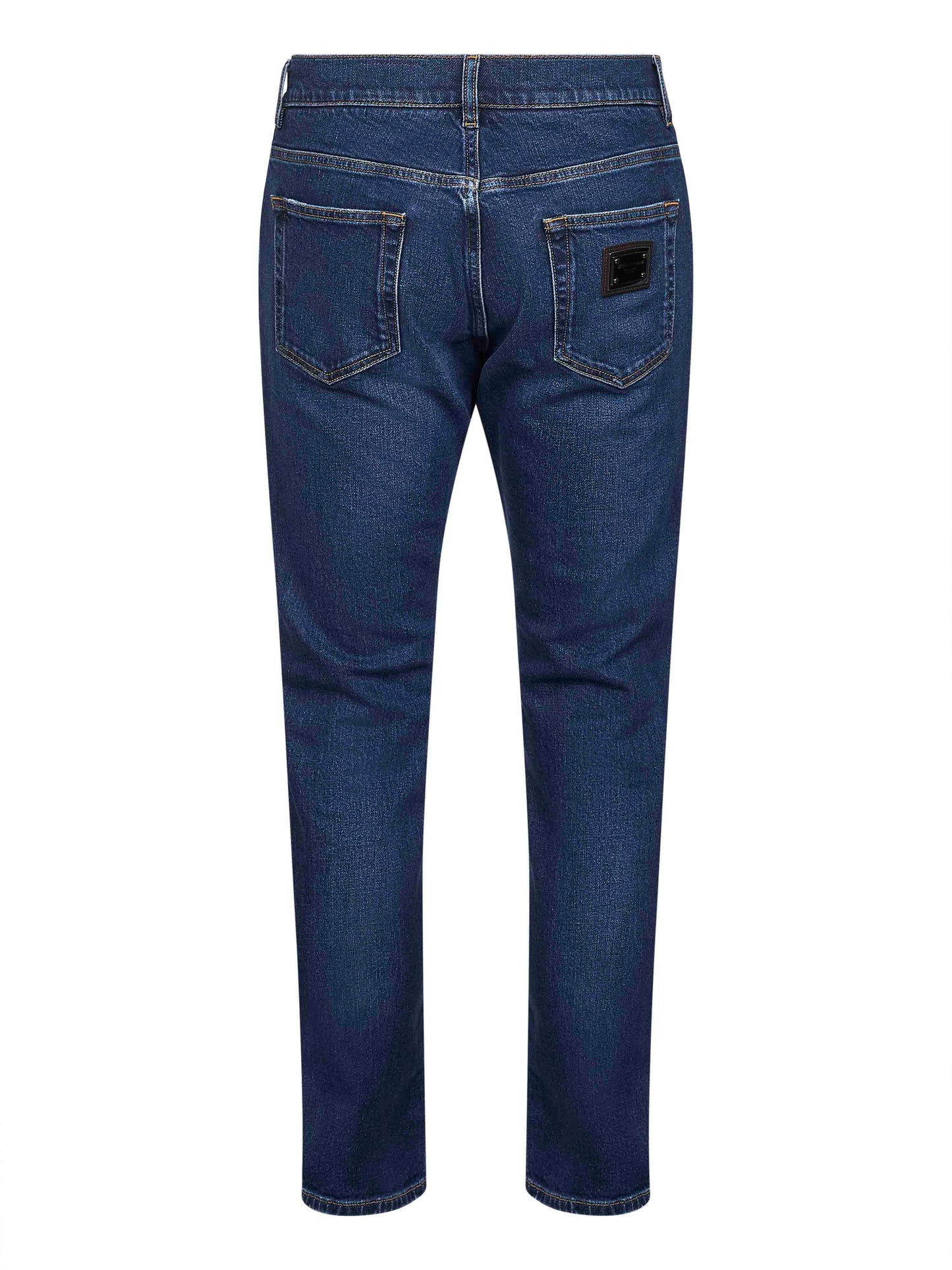 Blue stretch cotton denim slim jeans