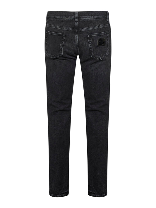 Black stretch denim slim jeans