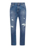 Blue cotton denim regular jeans
