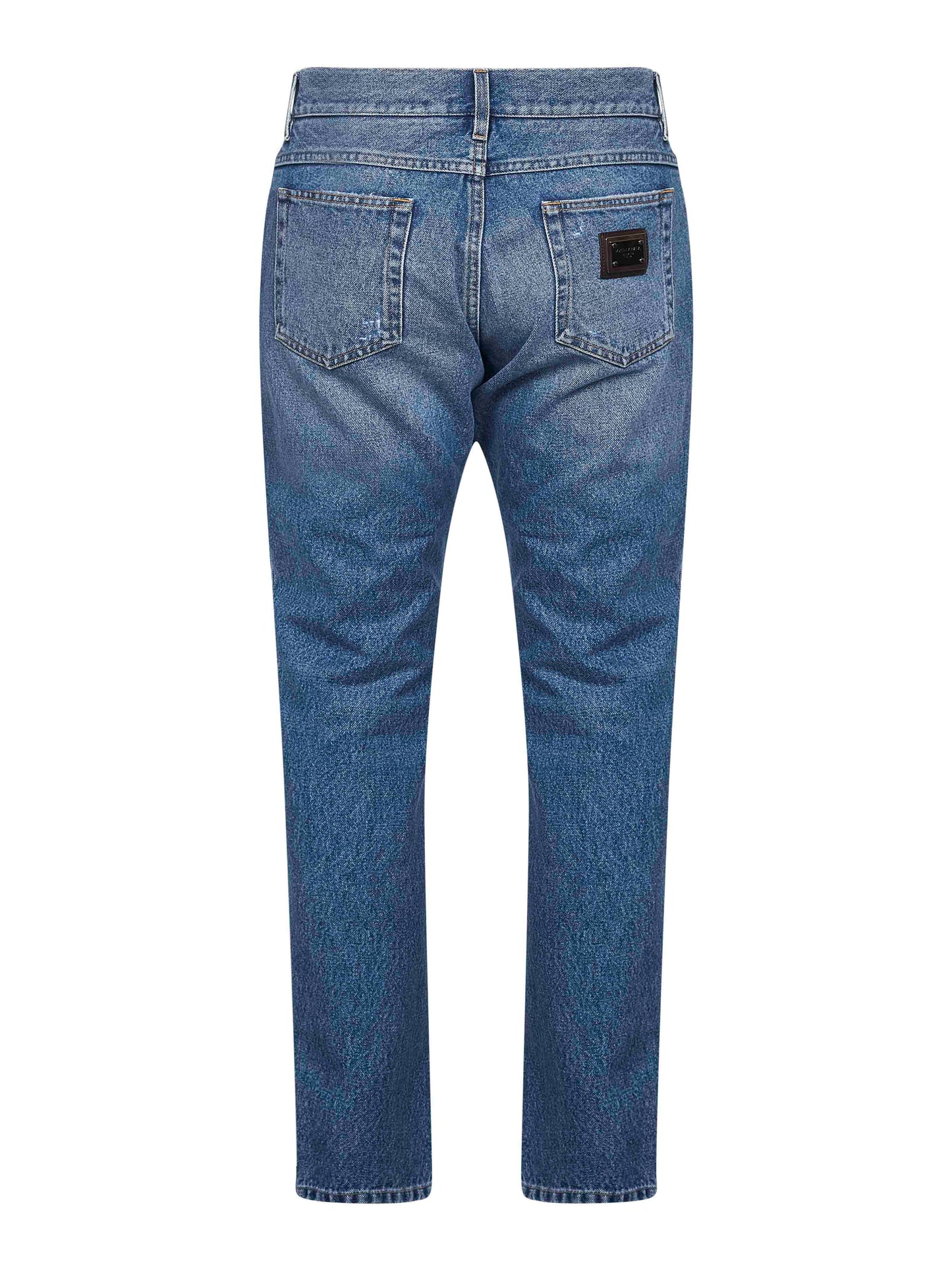 Blue cotton denim regular jeans