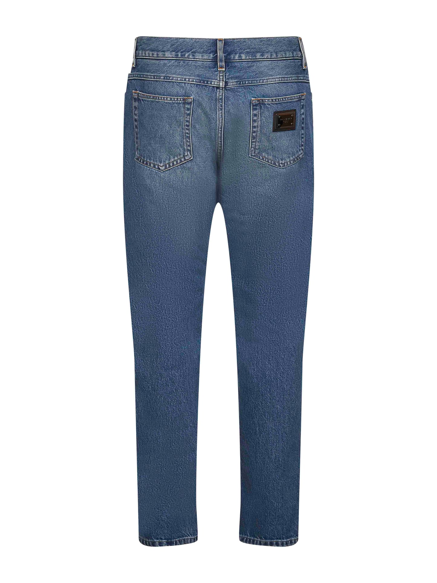 Blue cotton denim regular jeans