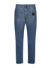 Blue cotton denim regular jeans