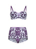Maiolica print balconette bikini