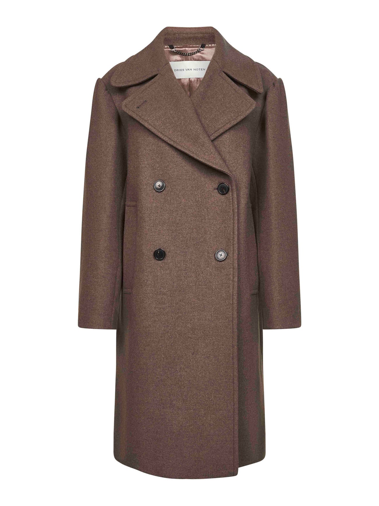 Brown wool blend double-breasted coat
