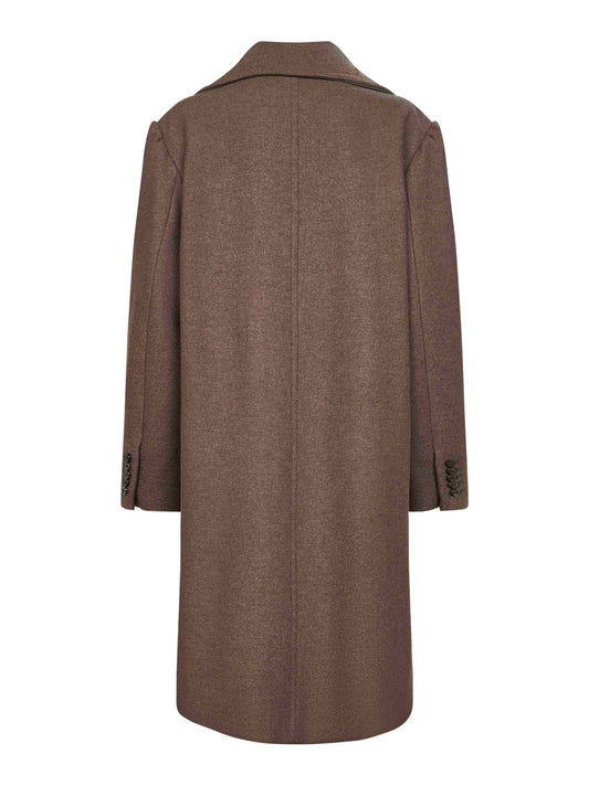 Brown wool blend double-breasted coat