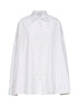 White striped cotton cocoon shirt
