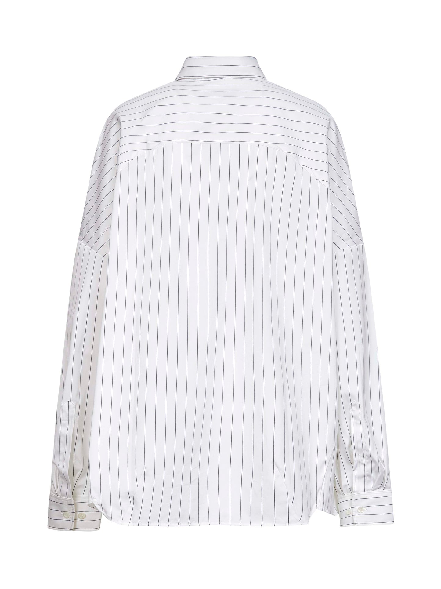 White striped cotton cocoon shirt