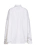 White striped cotton cocoon shirt