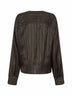 Brown striped cupro draped blouse