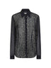 Blue georgette jewel embellished shirt