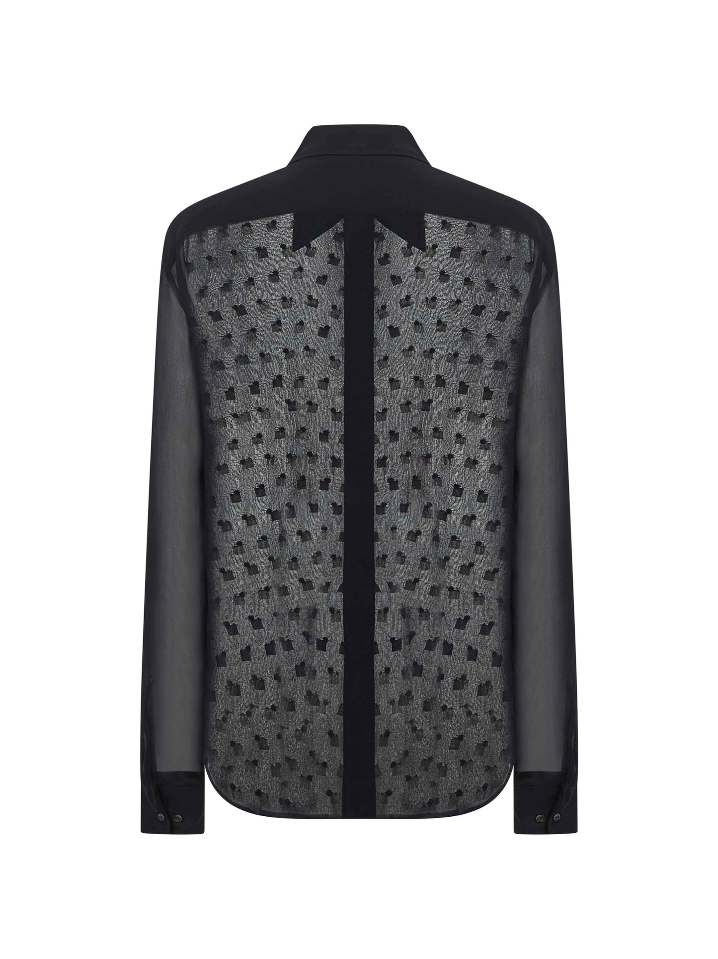 Blue georgette jewel embellished shirt