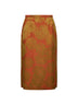 Gonna midi in misto viscosa jacquard arancione