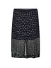 Blue georgette jewel embellished midi skirt