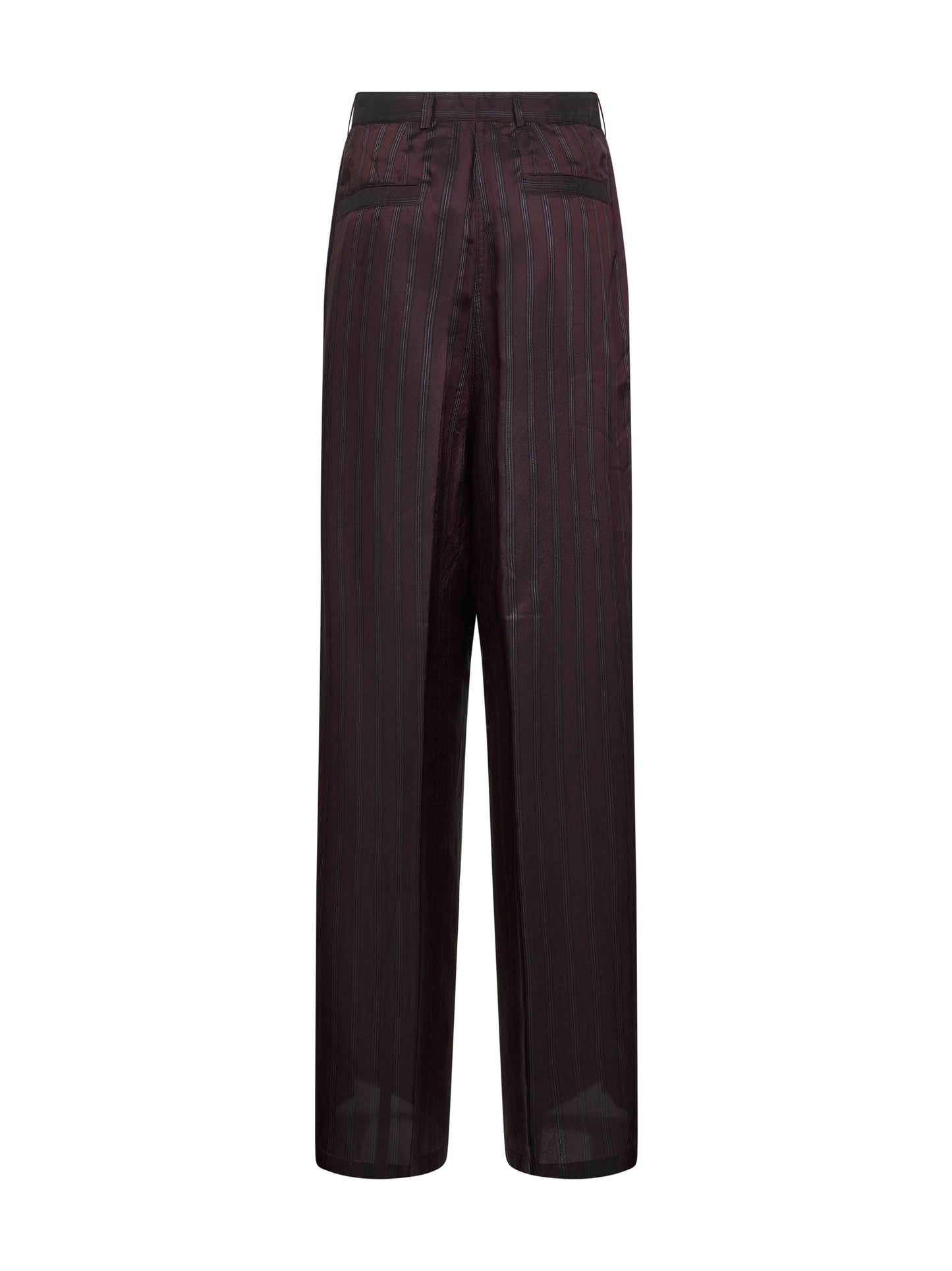 Brown striped cupro wide-leg trousers