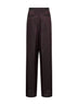 Brown striped cupro wide-leg trousers