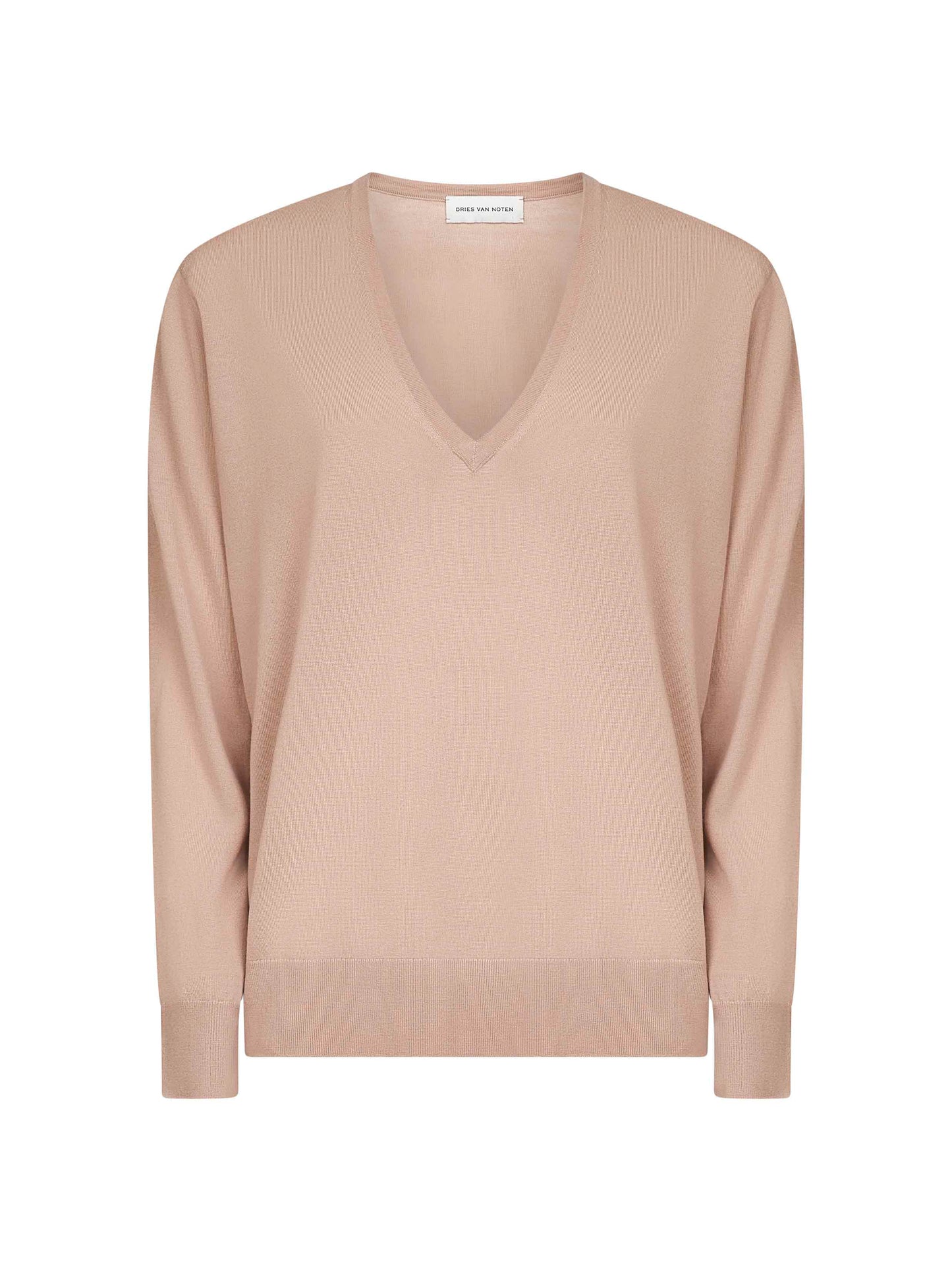 Maglia ampia in lana Merino fine rosa