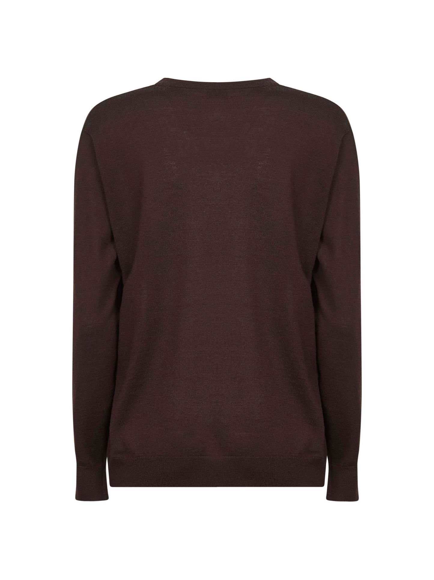 Brown fine Merino wool loose-fit sweater