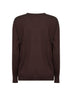 Brown fine Merino wool loose-fit sweater