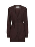 Cardigan lungo in lana merino marrone