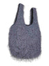 Borsa tote grande a frange grigio