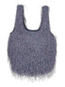 Borsa tote a frange grigio