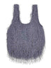 Borsa tote a frange grigio