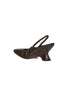 Brown lizard-embossed leather slingbacks