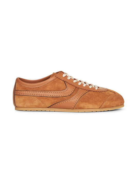 Tan suede sneakers
