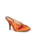 Orange satin heeled mules