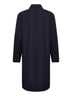 Blue wool blend single-breasted coat