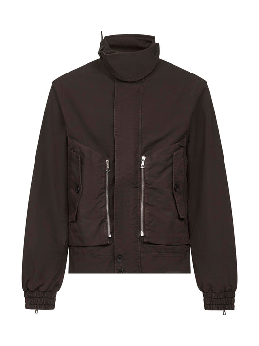 Brown overdyed cotton Shell jacket