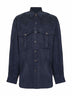 Camicia oversize in cupro blu