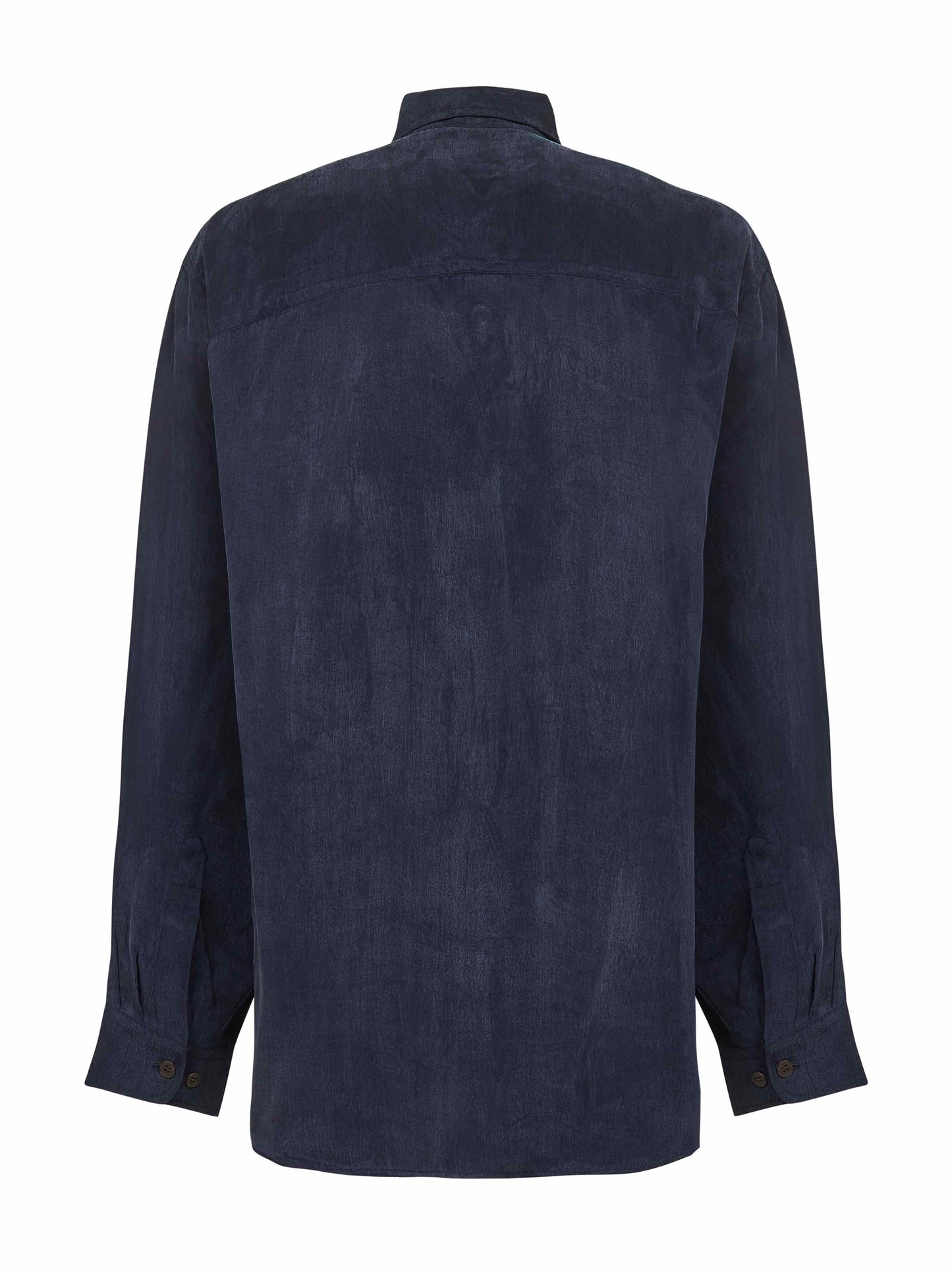 Camicia oversize in cupro blu