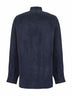 Camicia oversize in cupro blu