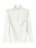 Camicia a tunica in cotone e viscosa bianco