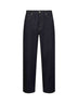 Jeans dritti in denim di cotone blu