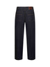 Jeans dritti in denim di cotone blu