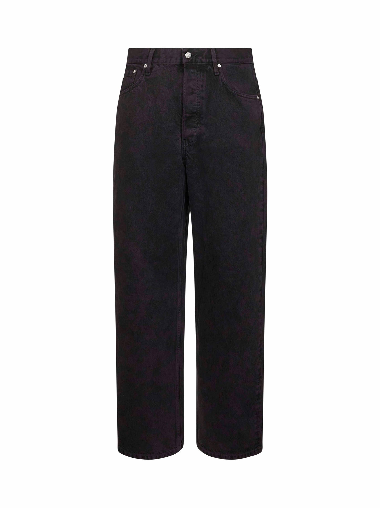 Purple washed cotton denim loose-fit jeans