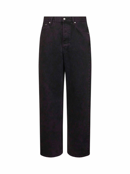 Purple washed cotton denim loose-fit jeans