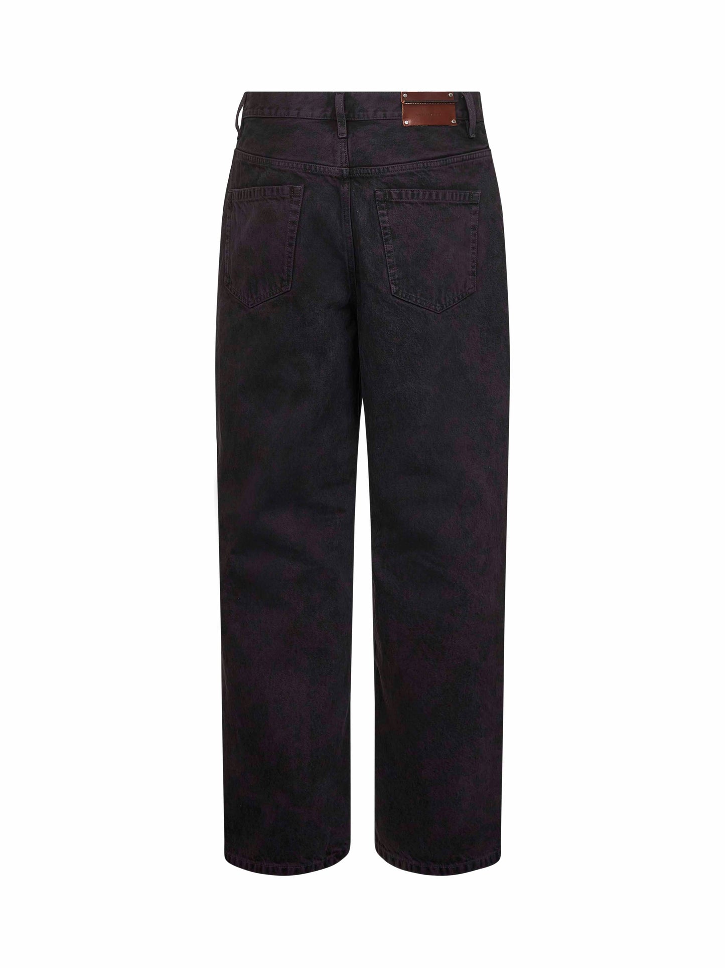 Purple washed cotton denim loose-fit jeans