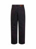 Purple washed cotton denim loose-fit jeans