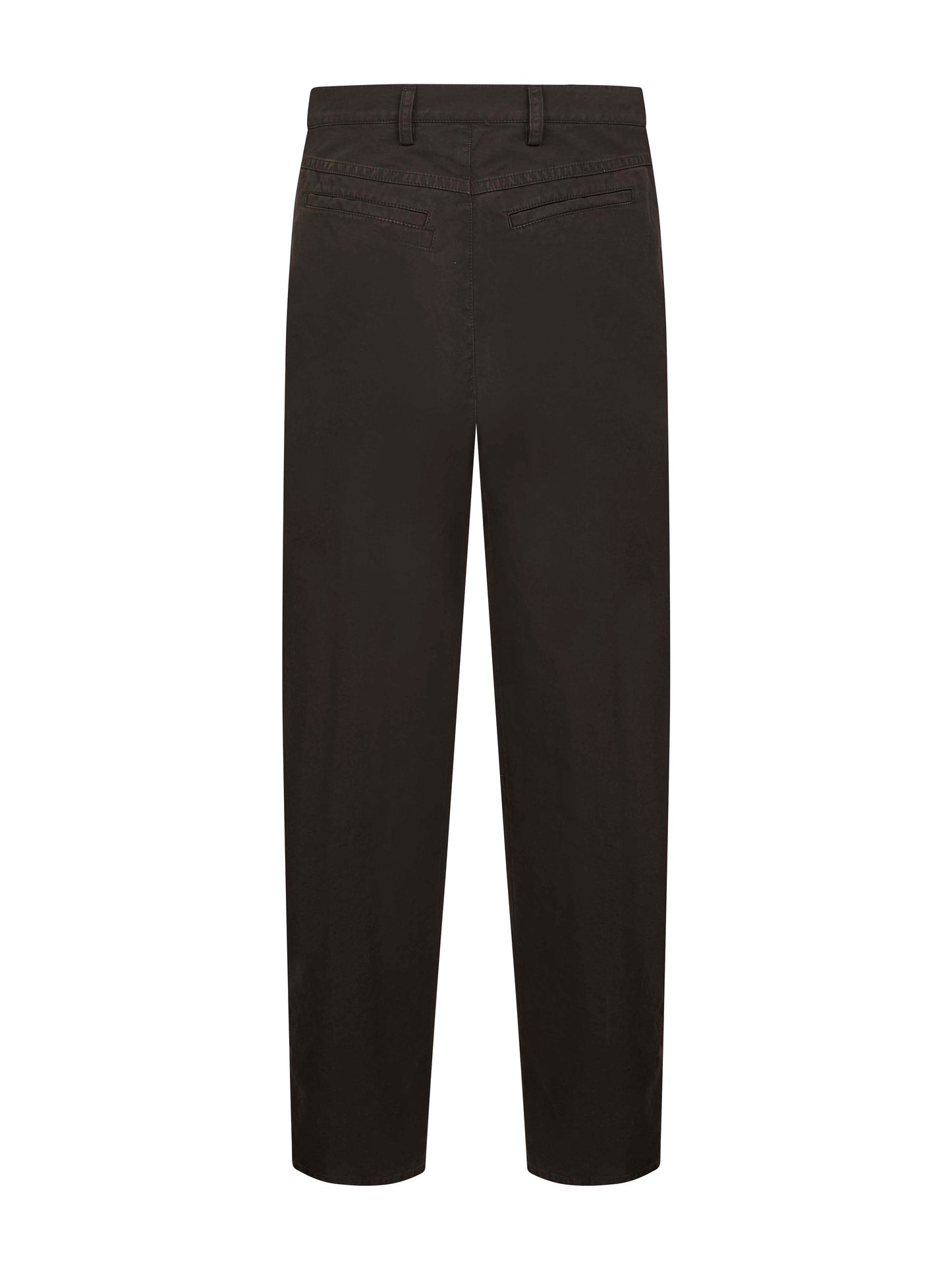 Pantaloni dritti in tela di cotone marrone<BR/>