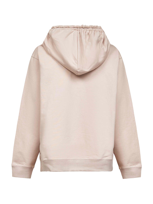 Felpa ampia con cappuccio in cotone rosa<BR/>