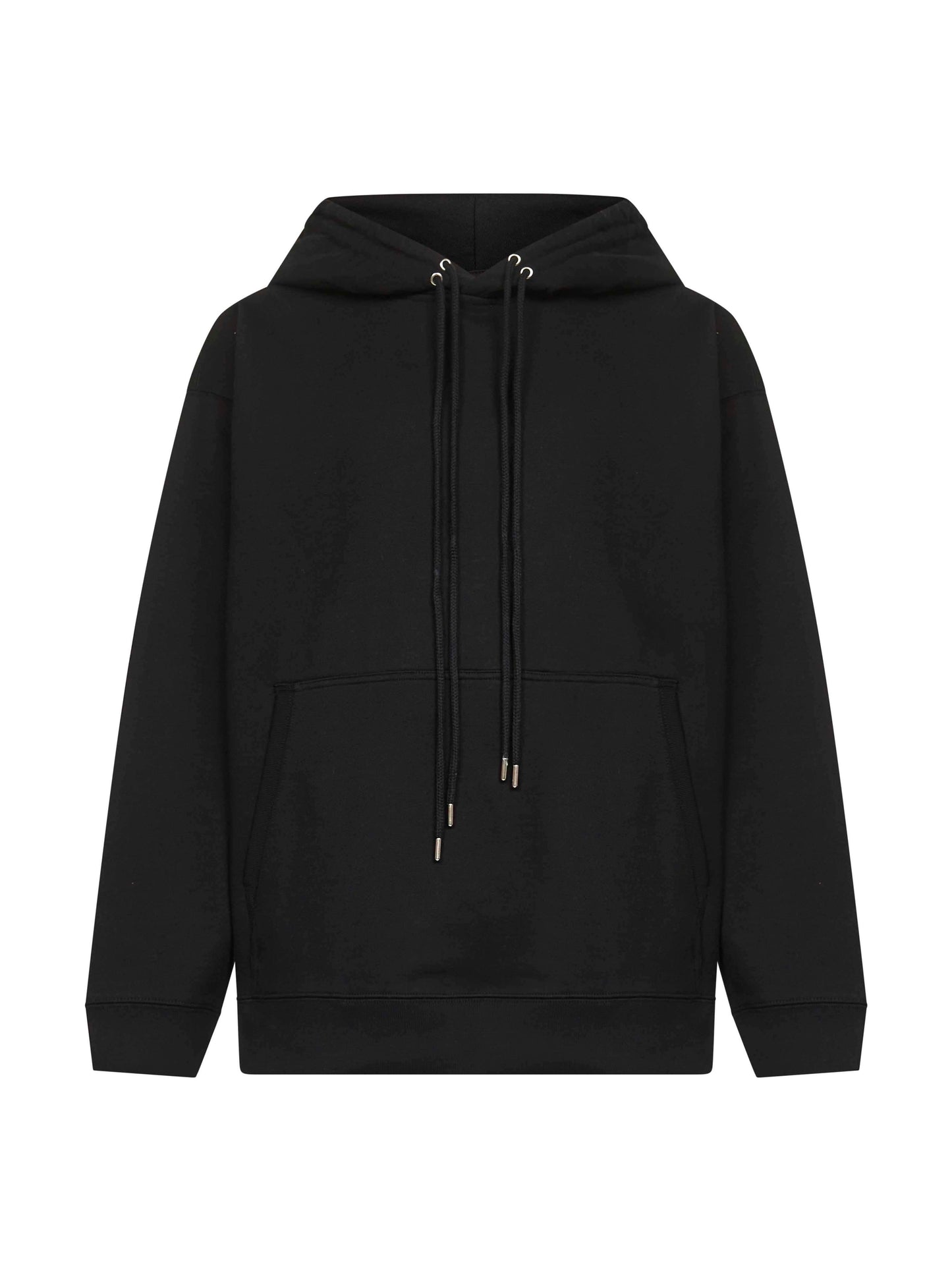 Black cotton loose-fit hoodie