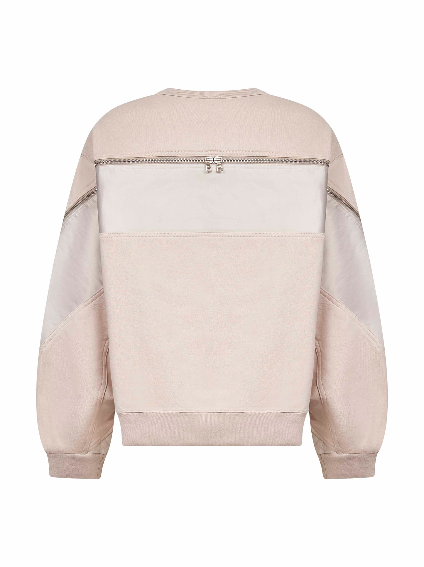 Pink contrasting panels crewneck sweatshirt