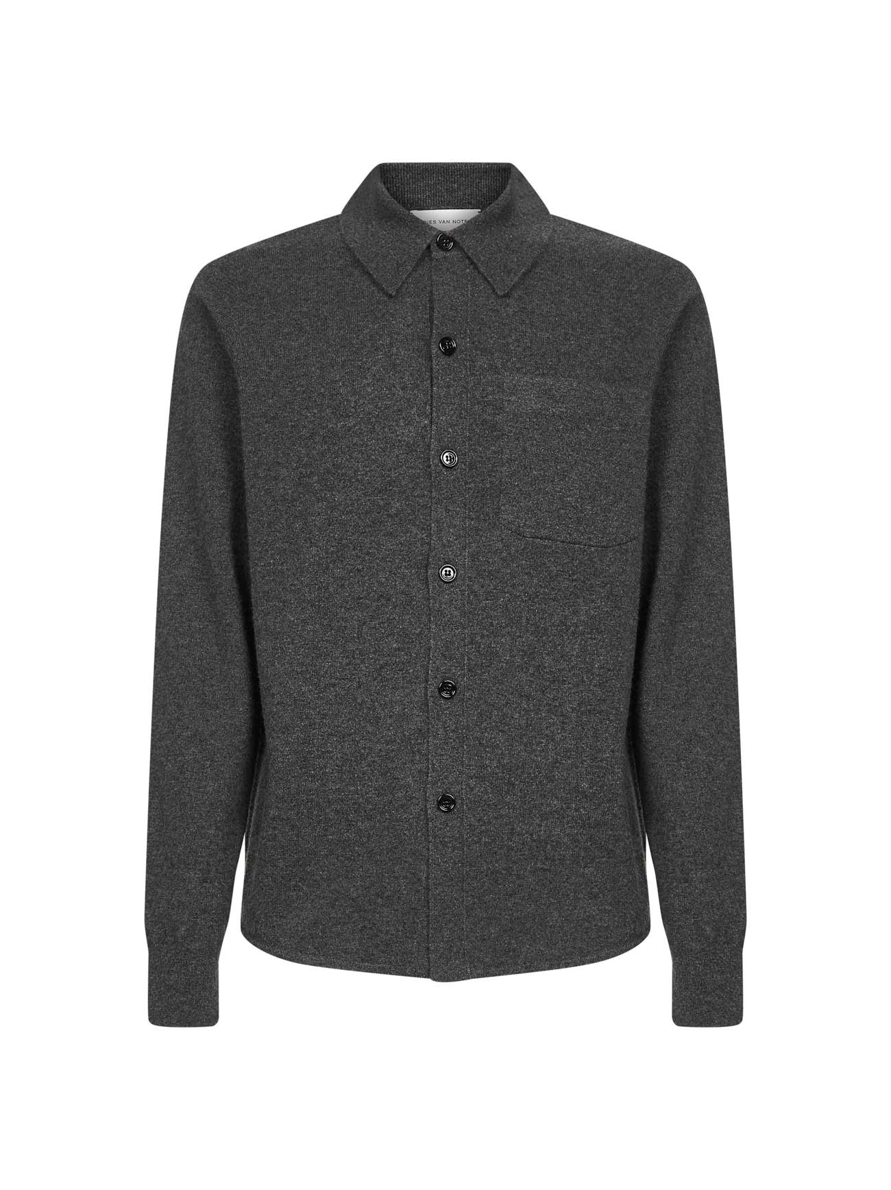 Grey cashmere knit shirt