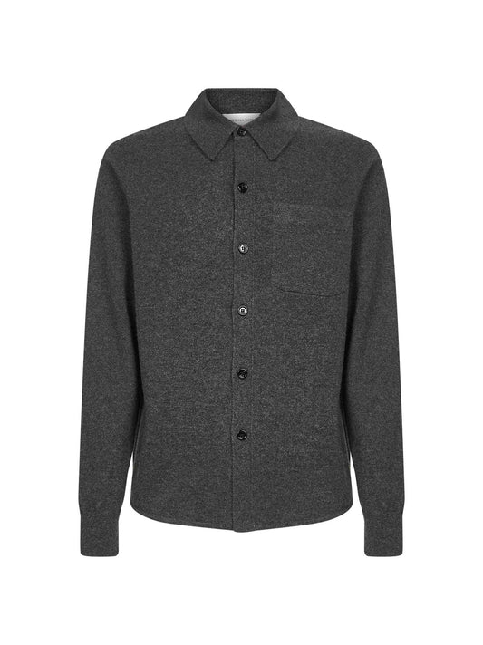 Grey cashmere knit shirt
