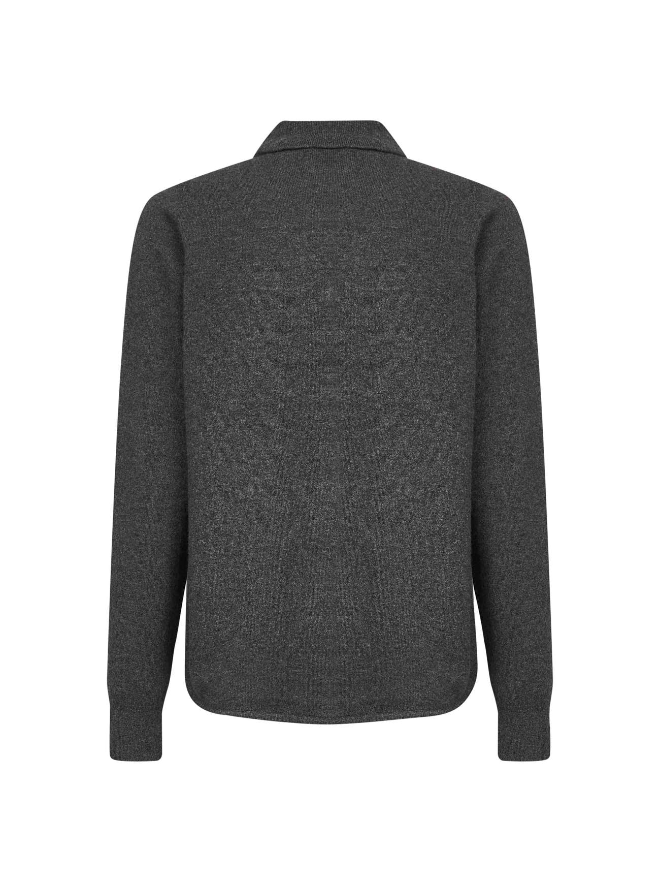 Grey cashmere knit shirt
