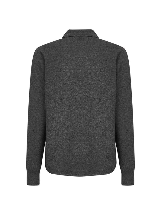 Grey cashmere knit shirt