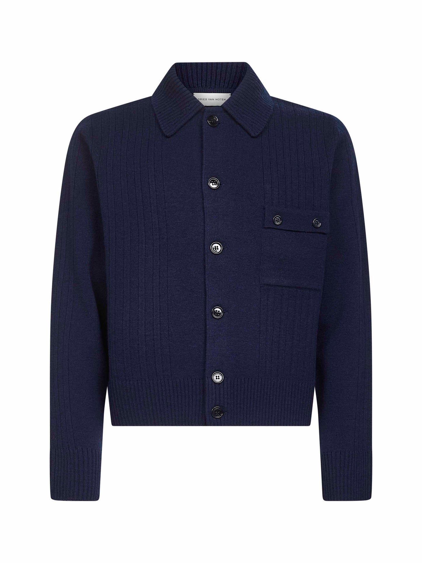 Blue wool knit cardigan